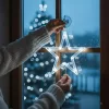 LED Csillag Ablakdísz elemes 20 cm hideg fehér kültéri/beltéri