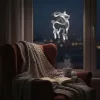 LED Rénszarvas Ablakdísz elemes 20 cm hideg fehér kültéri/beltéri