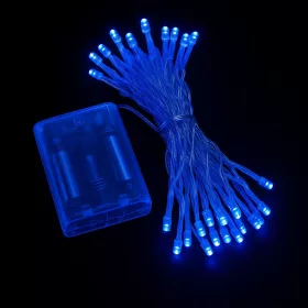   Fényfüzér 5m elemes kék 50 LED 8 fénymód kültéri/beltéri