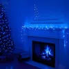 Fényfüzér 5m elemes kék 50 LED 8 fénymód kültéri/beltéri
