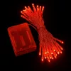 Fényfüzér 5m elemes piros 50 LED 8 fénymód kültéri/beltéri