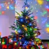 Fényfüzér 5m elemes színes 50 LED 8 fénymód kültéri/beltéri