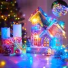 Fényhuzal 5m elemes színes 50 LED 8 fénymód kültéri/beltéri
