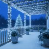 Fényfüzér 20m hideg fehér 200 LED 8 fénymód kültéri/beltéri