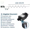 Fényfüzér 20m színes 200 LED 8 fénymód kültéri/beltéri