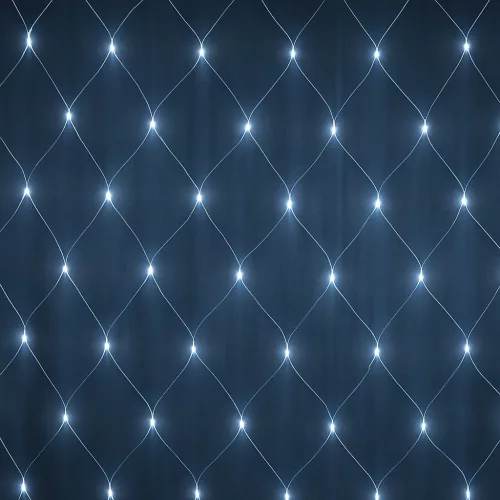 Fényháló 2x2m hideg fehér 160 LED 8 fénymód toldható kültéri/beltéri