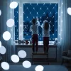 Fényháló 2x2m hideg fehér 160 LED 8 fénymód toldható kültéri/beltéri
