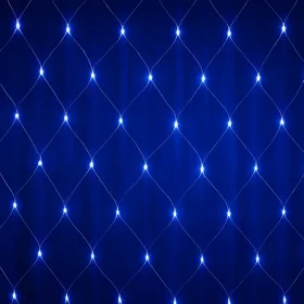   Fényháló 2x2m kék 160 LED 8 fénymód toldható kültéri/beltéri