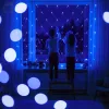 Fényháló 2x2m kék 160 LED 8 fénymód toldható kültéri/beltéri