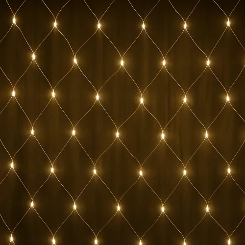 Fényháló 2x2m meleg fehér 160 LED 8 fénymód toldható kültéri/beltéri