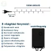 Gyémánt LED Fényfüzér 100m hideg fehér 8 fénymód 