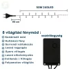 Gyémánt LED Fényfüzér 50m meleg fehér 8 fénymód