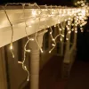 Jégcsap Fényfüzér 20m meleg fehér 400 LED 8 fénymód toldható kültéri/beltéri