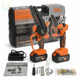 Haina 2in1 akkumulátoros láncfűrész és metszőolló készlet dobozzal és tartozékokkal