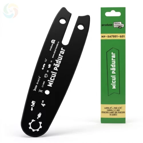 Láncfűrész vezetőlemez 4"(10 cm) - 1/4" osztás, 1.1 mm horony