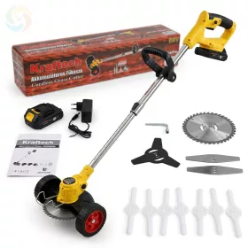   Kraftech dupla akkus kerekes fűkasza 16 kiegészítővel 68V KT-GT-1534iPro