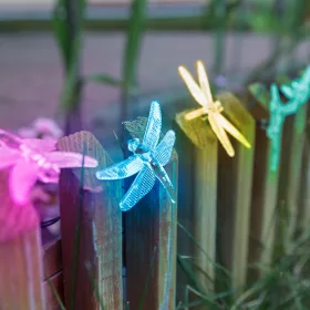   Garden of Eden LED szolár fényfüzér - szitakötő - 2,9 m - 10 színes LED