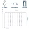 Távirányítós Micro LED Fényfüggöny USB 2x1,5m színes 8 fénymód kültéri/beltéri
