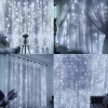Távirányítós Micro LED Fényfüggöny USB 2x2m hideg fehér 8 fénymód kültéri/beltéri