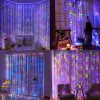 Távirányítós Micro LED Fényfüggöny USB 2x2m színes 8 fénymód kültéri/beltéri