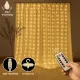 Távirányítós Micro LED Fényfüggöny USB 3x2m meleg fehér 8 fénymód kültéri/beltéri
