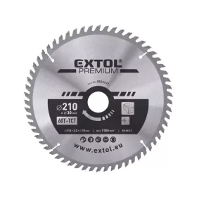   EXTOL PREMIUM körfűrészlap, keményfémlapkás, 160×30mm(lyuk átm), T24; 2,8mm lapkaszélesség, max. 9000 ford/perc