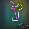 Élénk Citrom & Jégkocka LED Neon Tábla