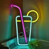 Élénk Citrom & Jégkocka LED Neon Tábla