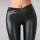 Magas Derekú Műbőr Plüss Bélésű Leggings