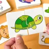Állat- és gyümölcstema-alapú párosító kirakós kártyák
