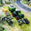 41,91 cm-es 1/24-es méretarányú farm traktor játékkészlet pótkocsival