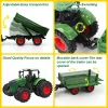 41,91 cm-es 1/24-es méretarányú farm traktor játékkészlet pótkocsival