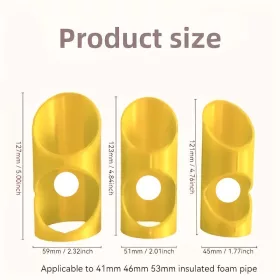   3 darabos habcsővágó készlet - Sokoldalú szigetelőeszközök lakossági, ipari és kereskedelmi használatra, 41mm, 46mm, 53mm-es csövekhez illeszkedik Sárga