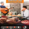 Intelligens vezeték nélküli hús hőmérő vezeték nélküli kapcsolattal - Akár 99,97 méteres hatótávolság, USB-ről tölthető, fém szonda BBQ-hez és sütőhöz Műanyag