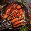 20/30/50db Tartós Rozsdamentes Acél BBQ Nyársak 1 Cső Tárolóval, Újrahasználható és Könnyen Tisztítható Kültéri és Beltéri Grillezési Partikhoz 20 db