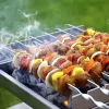 20/30/50db Tartós Rozsdamentes Acél BBQ Nyársak 1 Cső Tárolóval, Újrahasználható és Könnyen Tisztítható Kültéri és Beltéri Grillezési Partikhoz 20 db