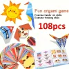 108 db-os kreatív origami papírhajtogatás készlet, 54 origami mintával, lépésről lépésre útmutatóval