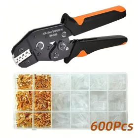   Ratchet SN-58-B krimpelő szett, 0,25–1,5 mm² csatlakozókhoz, 300 hüvely + 300 tekercs, férfi-női kapocs