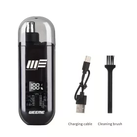   WEEME férfi USB-ről működő fül- és orrszőrnyíró LCD kijelzővel, újratölthető akkumulátorral Fekete