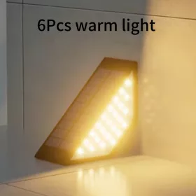 6 db 24 LED-es napelemes lépcsőlámpa Meleg fény