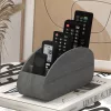 PU távirányító tartó 5 rekeszes tárolódobozzal – távirányító tálca rendszerező TV-hez Fekete
