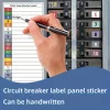 Áramkapcsoló címke matrica szett, kézzel írható elektromos panelhez, elosztódobozhoz és elektromos fedélhez - D11