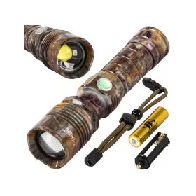   Világító távcső, USB feltöltés, taktikai zseblámpa, erős fényű, zoomolható Cree LED xhp160 diódával