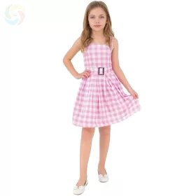 Barbie Lány Gyerek Jelmez - Rózsaszín Kockás Ruha