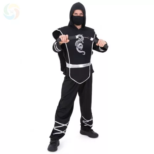 Ezüst Sárkány Ninja Gyerek Jelmez Szett