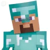 Minecraft Steve Gyémánt Páncél Gyerek Jelmez Maszkkal - Eredeti