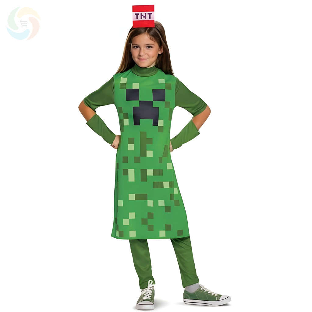 Minecraft Creeper Lány Gyerek Jelmez (M-es, 7-9 év) - Eredeti