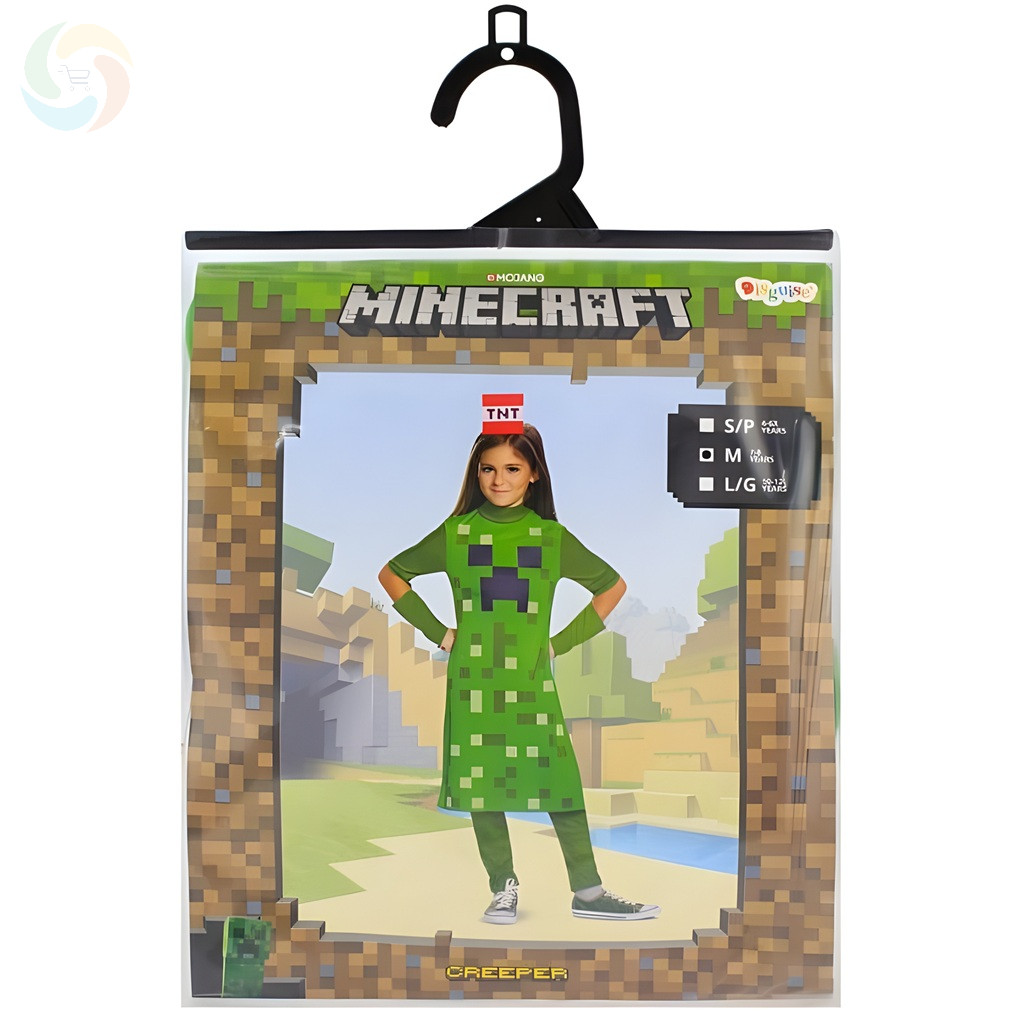 Minecraft Creeper Lány Gyerek Jelmez (M-es, 7-9 év) - Eredeti