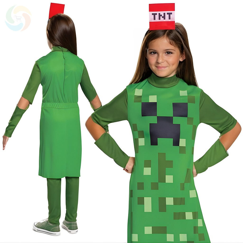 Minecraft Creeper Lány Gyerek Jelmez (M-es, 7-9 év) - Eredeti