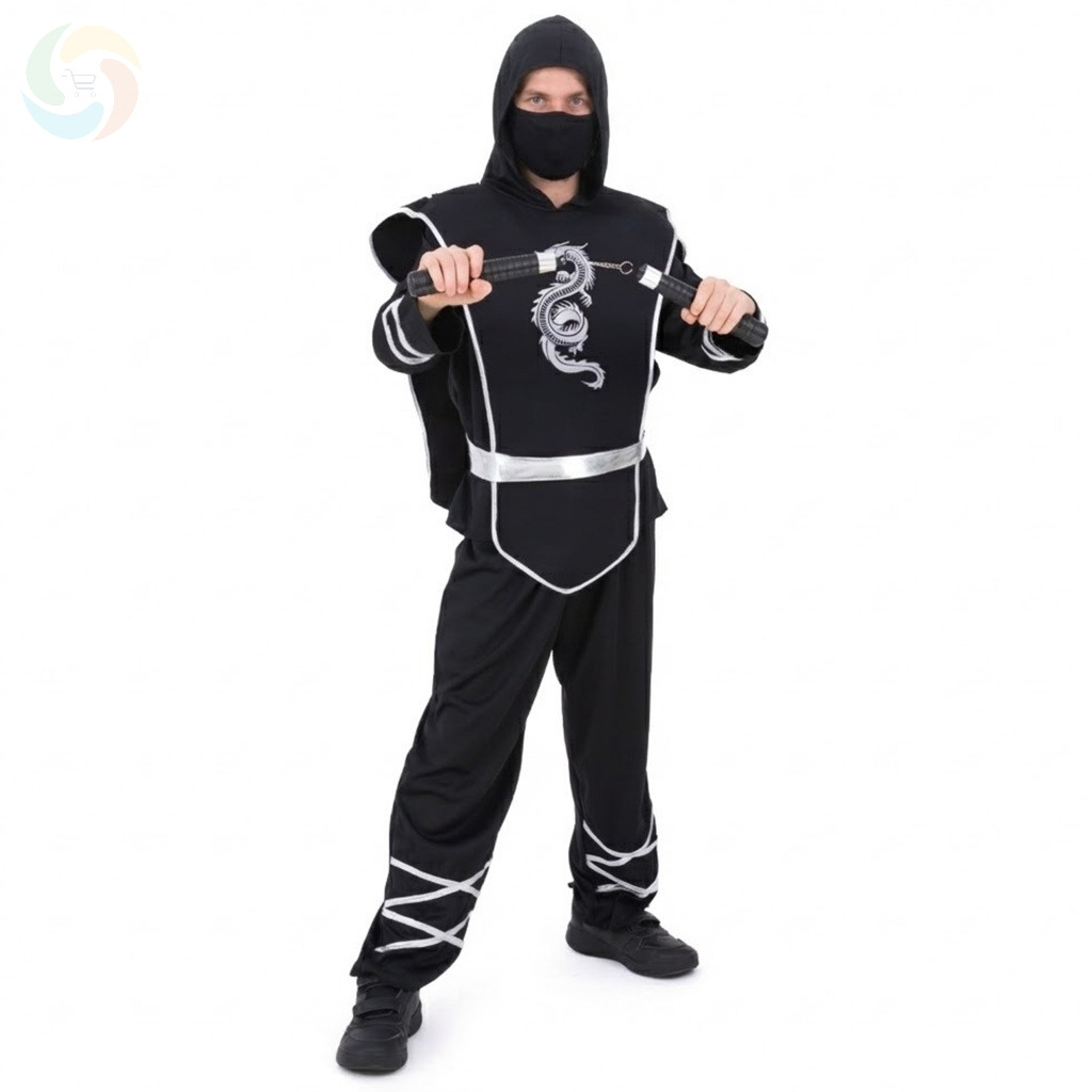 Ezüst Sárkány Ninja Gyerek Jelmez Szett